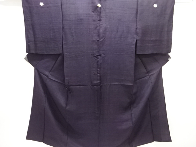 JAPANESE KIMONO / ANTIQUE TSUMUGI FIVE CRESTS HITOE KIMONO